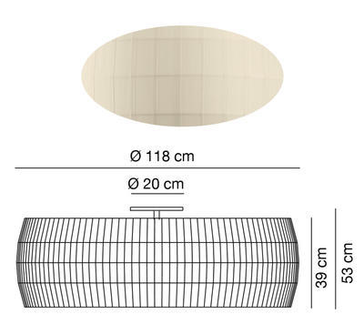 ISAMU - stropní světlo, Ø 118 cm, perlová