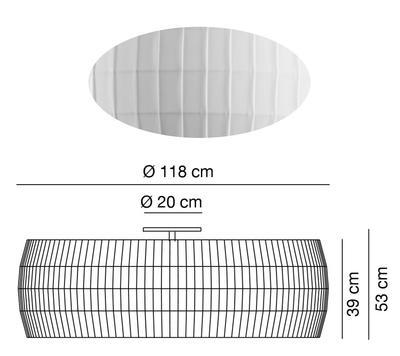 ISAMU - stropní světlo, Ø 118 cm, bílá