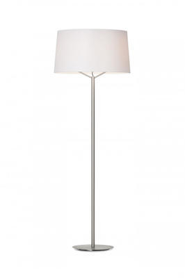 JERRY - stojací lampa, konstrukce matný nikl, stínidlo bílé