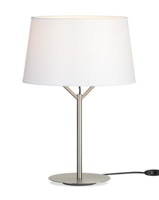 JERRY - stolní lampa, Ø 35 cm, konstrukce matný nikl / stínidlo bílé - 1