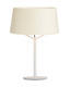 JERRY - stolní lampa, Ø 35 cm, konstrukce bílá / stínidlo béžové - 1/2