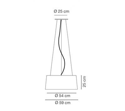 AITANA - závěsná lampa, Matný kov / bílé stínidlo, průměr 59 cm - 2