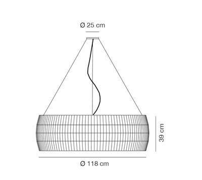 ISAMU - závěsná lampa, průměr 118 cm perlová - 2